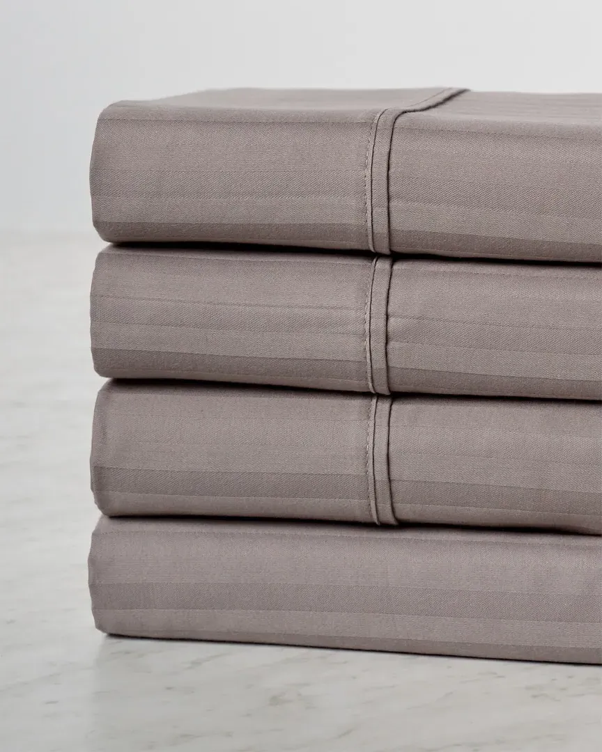 300TC Stripe Sheet Set - Grey, Egyptian Cotton image