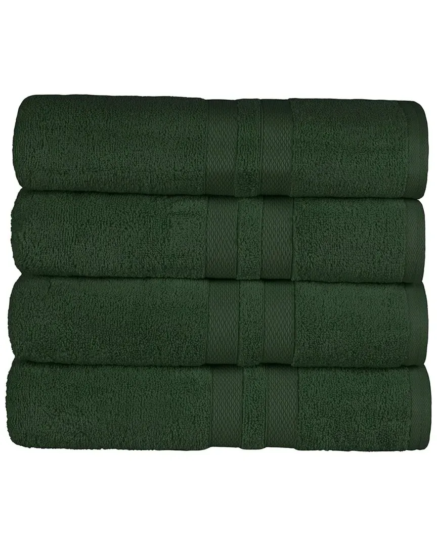 4-Piece Bath Towel Set Quick-Drying - Green, Cotton