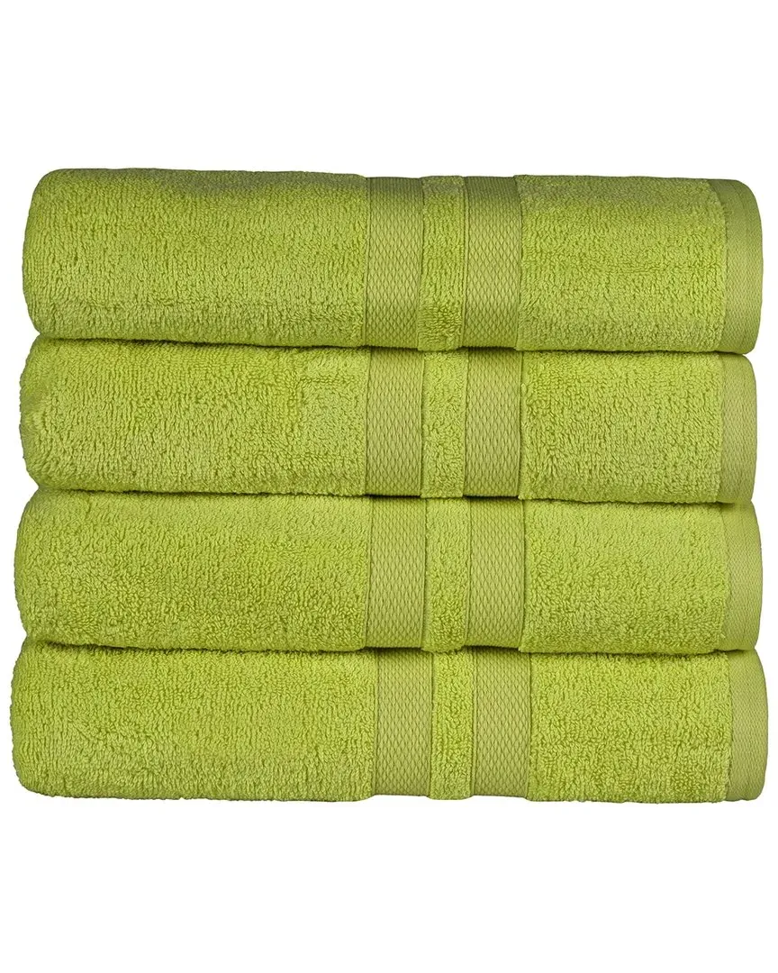 4-Piece Bath Towel Set Quick-Drying - Green, Cotton