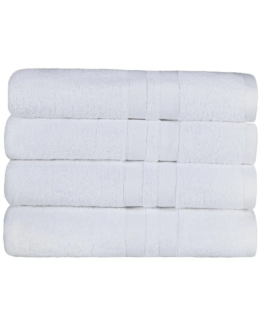 4-Piece Bath Towel Set Quick-Drying - White, Cotton