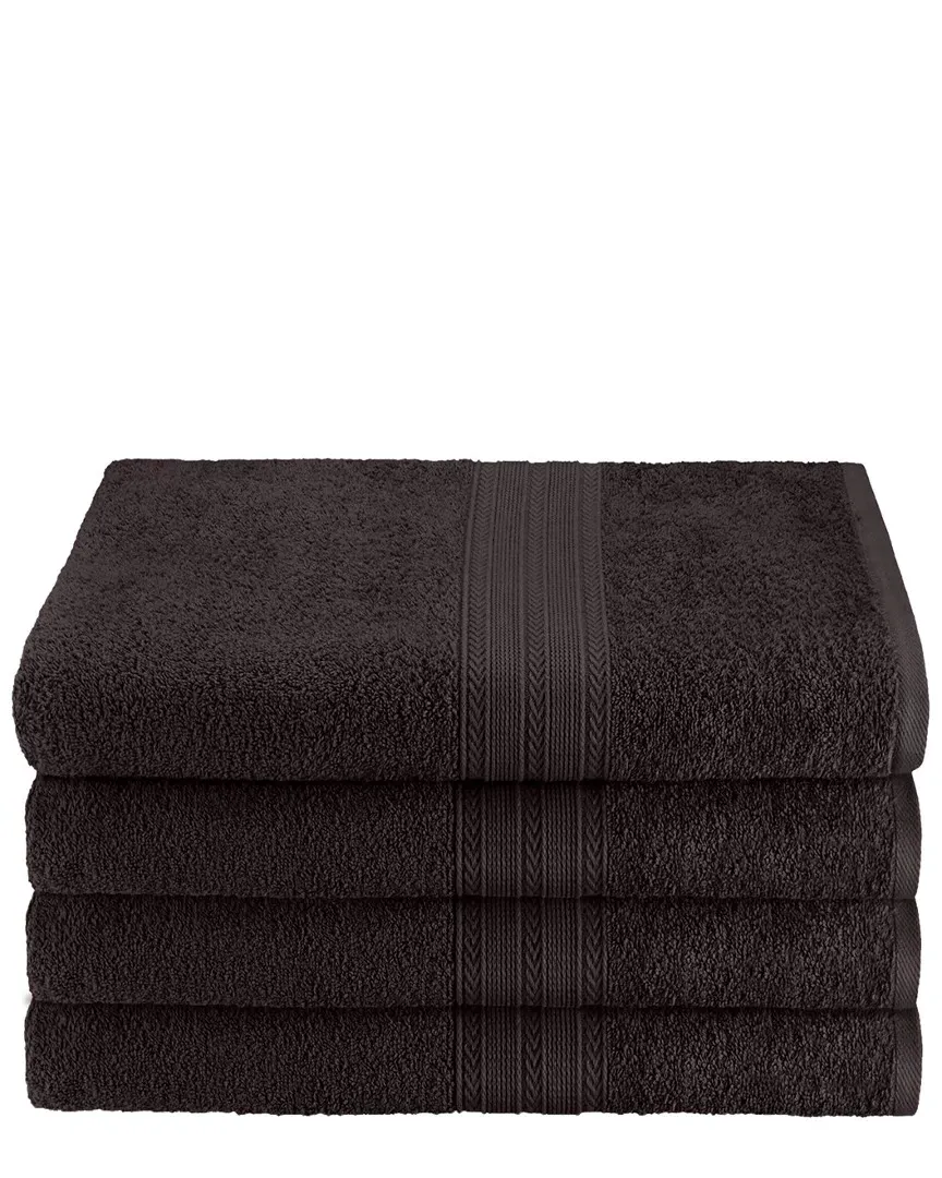 4pc Bath Towel Set - Black, Cotton image