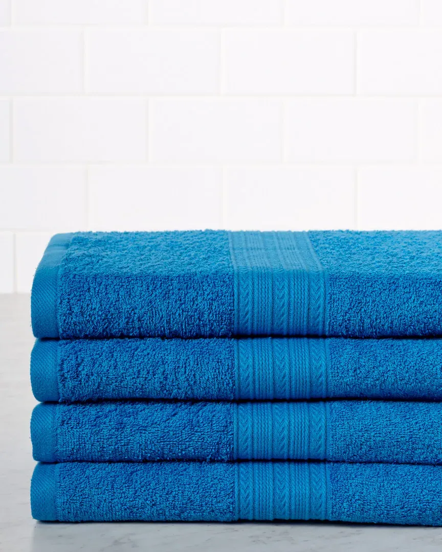 4pc Bath Towel Set - Blue, Cotton