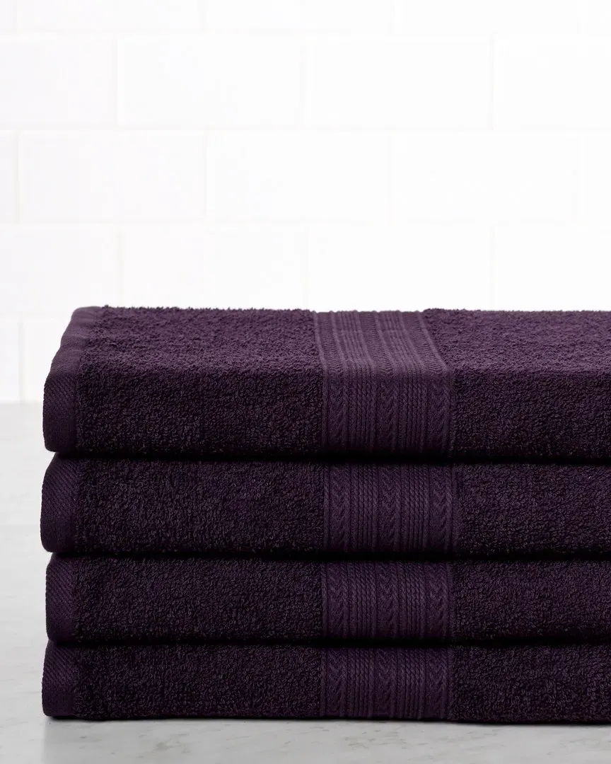 4pc Bath Towel Set - Eggplant, Cotton