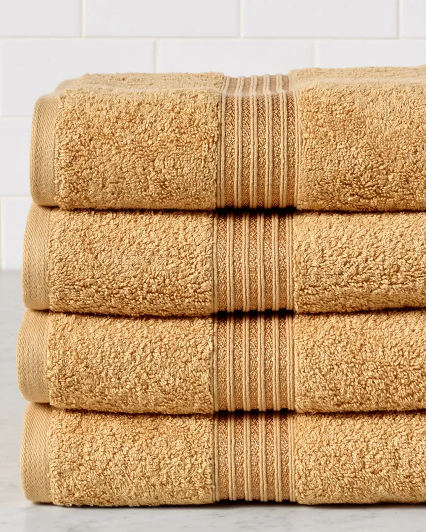 4pc Bath Towel Set - Gold, Egyptian Cotton
