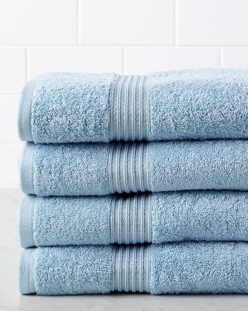4pc Bath Towel Set - Light Blue, Egyptian Cotton
