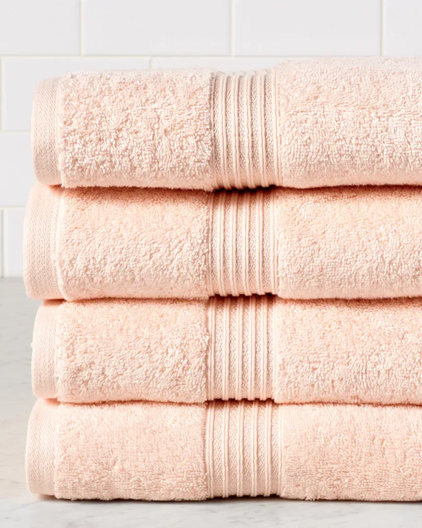 4pc Bath Towel Set - Peach, Egyptian Cotton