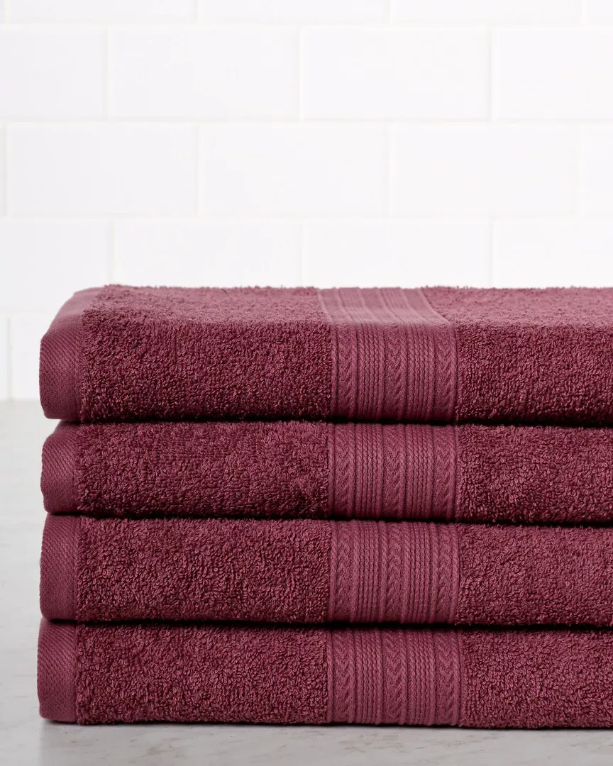 4pc Bath Towel Set - Rosewood, Cotton
