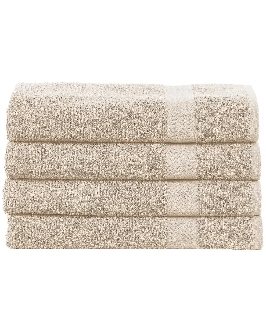 4pc Bath Towel Set - Stone, Cotton