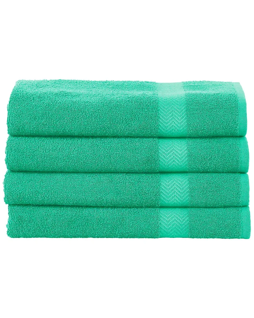 4pc Bath Towel Set - Turquoise, Cotton