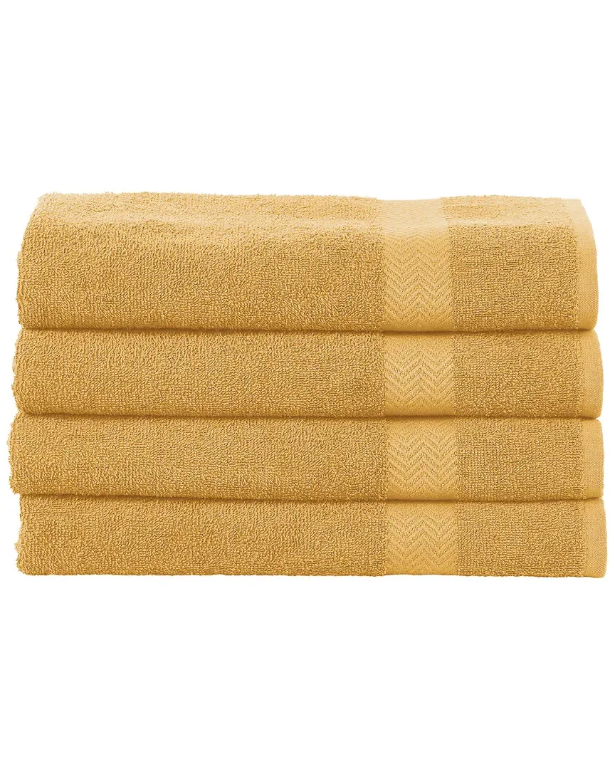 4pc Cotton Bath Towel Set - Gold image