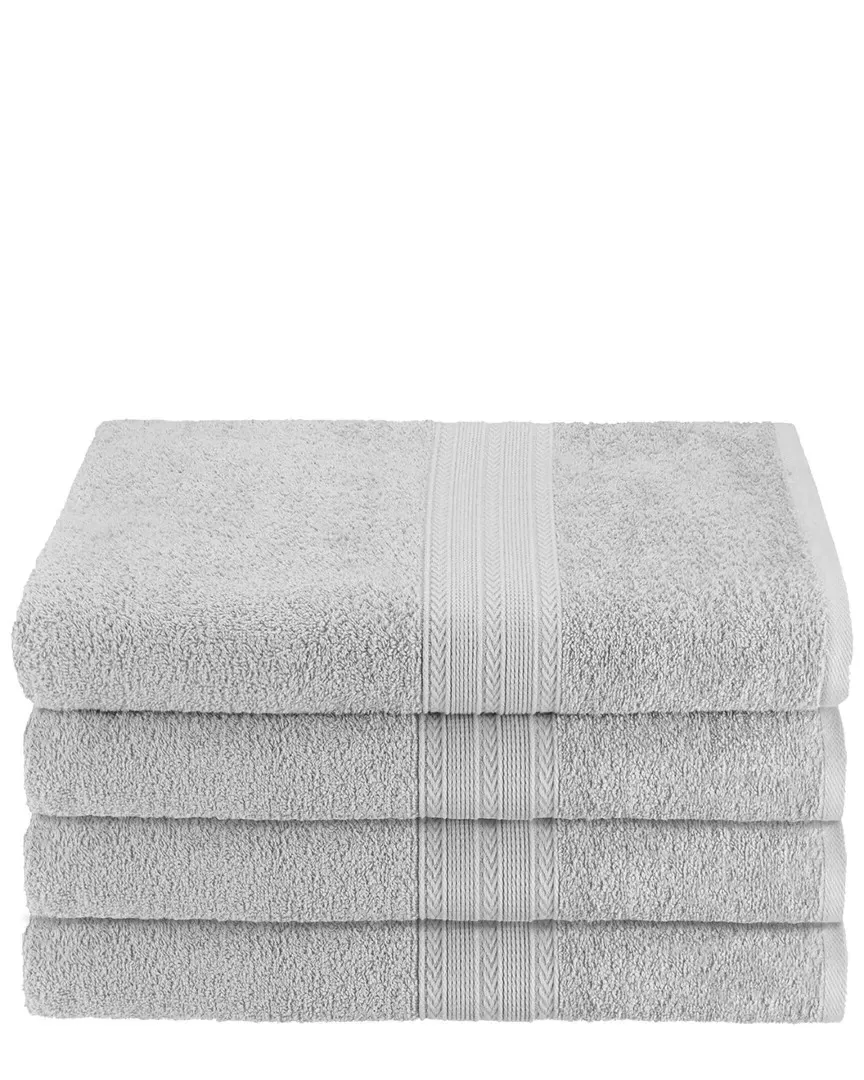 4pc Cotton Bath Towel Set - Silver