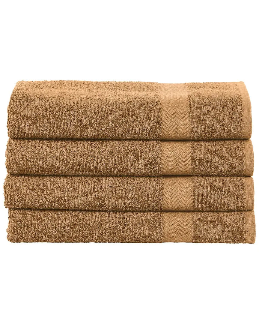 4pc Cotton Bath Towel Set - Tan
