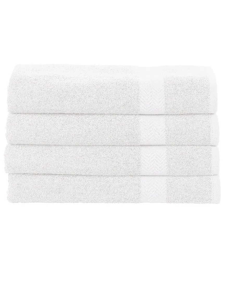 4pc Cotton Bath Towel Set - White