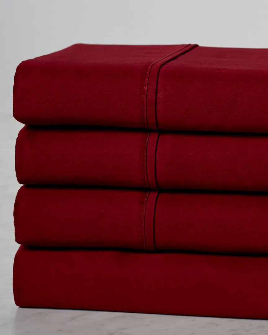 530 Thread Count Sheet Set - Burgundy, Combed Cotton