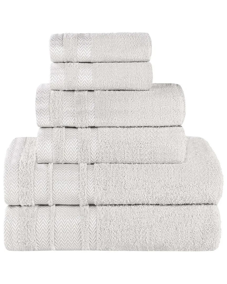 6-Piece Zero Twist Cotton Towel Set - Platinum
