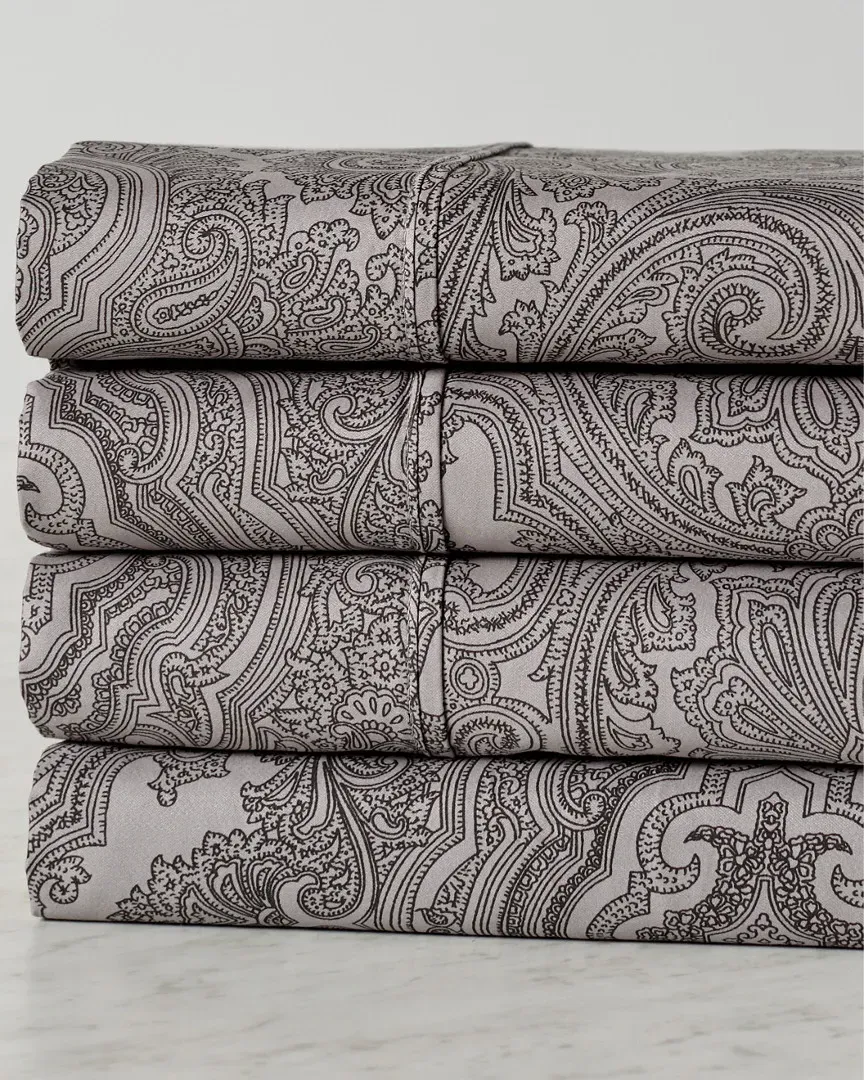 600 Thread Count Cotton Rich Paisley Sheet Set - Dark Grey image