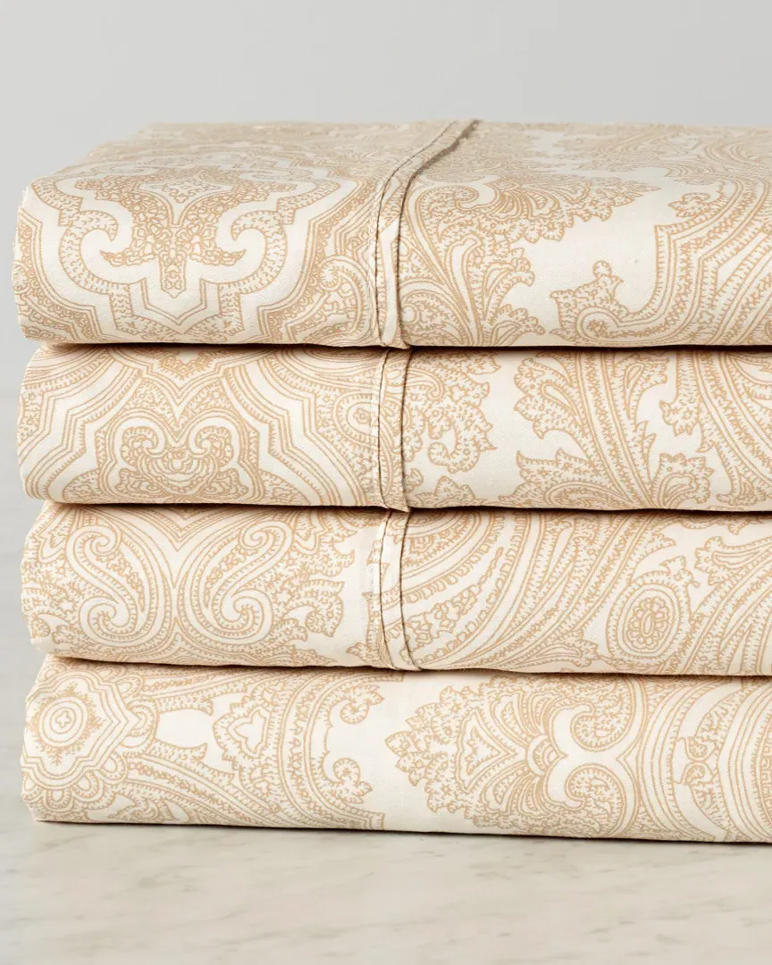 600 Thread Count Cotton Rich Paisley Sheet Set - Ivory