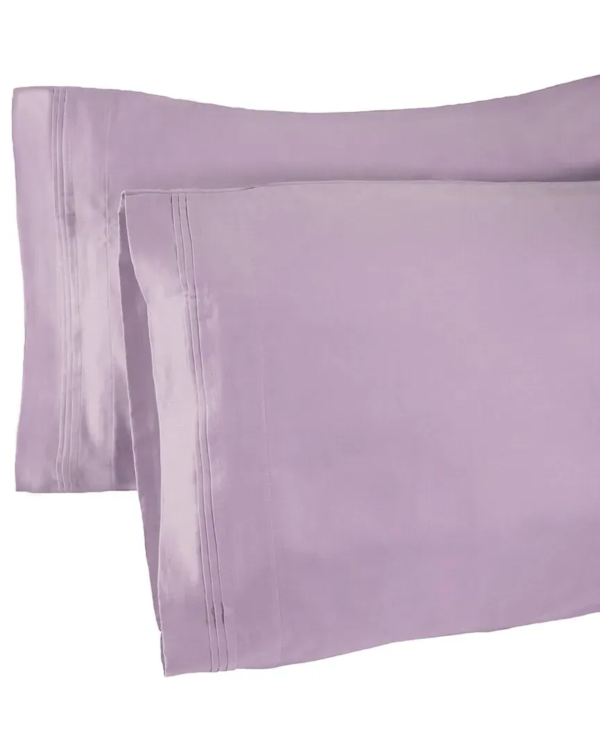 650 Thread Count 2pc Pillowcase Set - Red, Egyptian Cotton