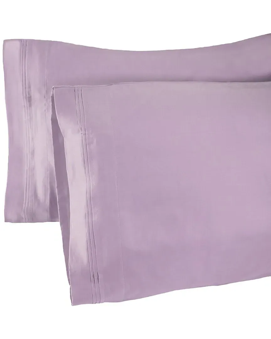 650 Thread Count 2pc Pillowcase Set - Red, Egyptian Cotton