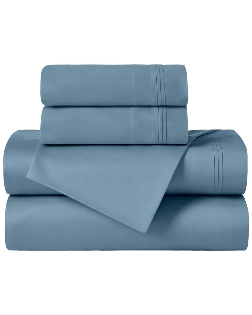 650 Thread Count Deep Pocket Sheet Set - Blue, Egyptian Cotton