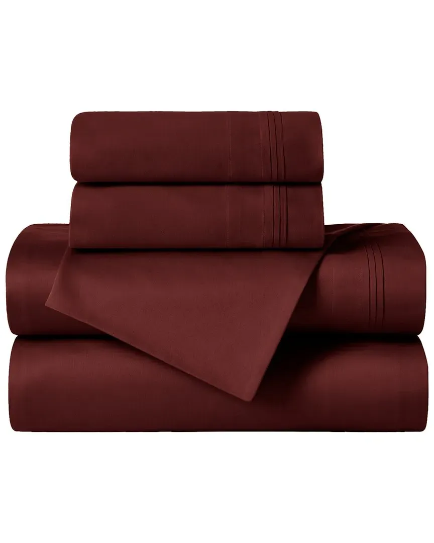 650 Thread Count Deep Pocket Sheet Set - Burgundy, Egyptian Cotton image