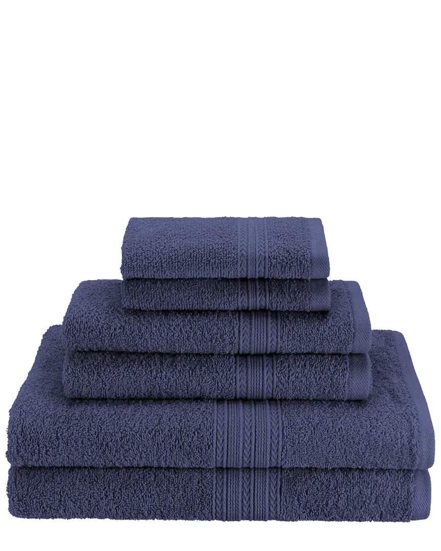 6pc Cotton Towel Set - Navy