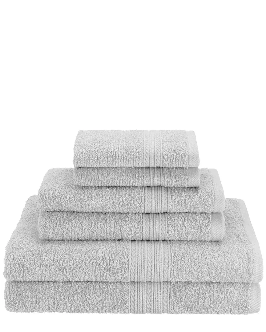 6pc Cotton Towel Set - Silver