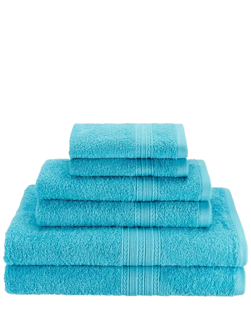 6pc Cotton Towel Set - Turquoise