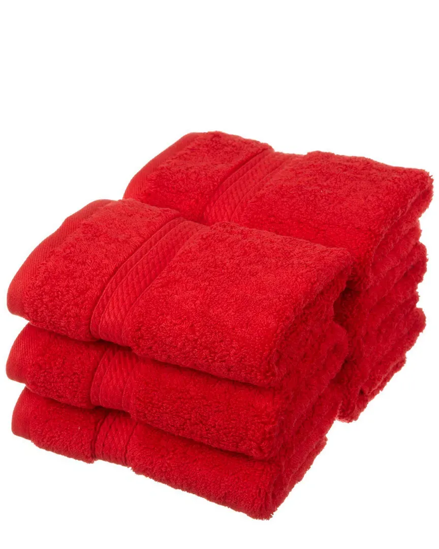 6pc Egyptian Cotton Washcloth Set - Red