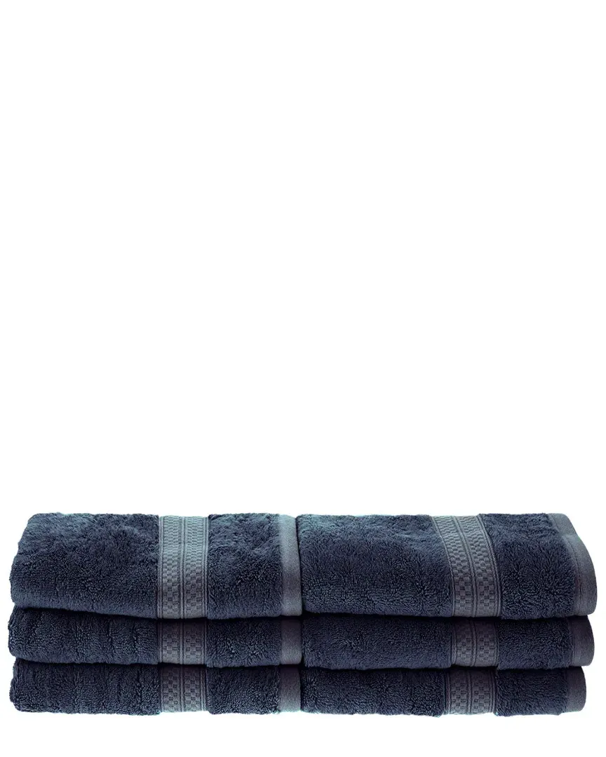 6pc Hand Bamboo Towel Set - Blue image
