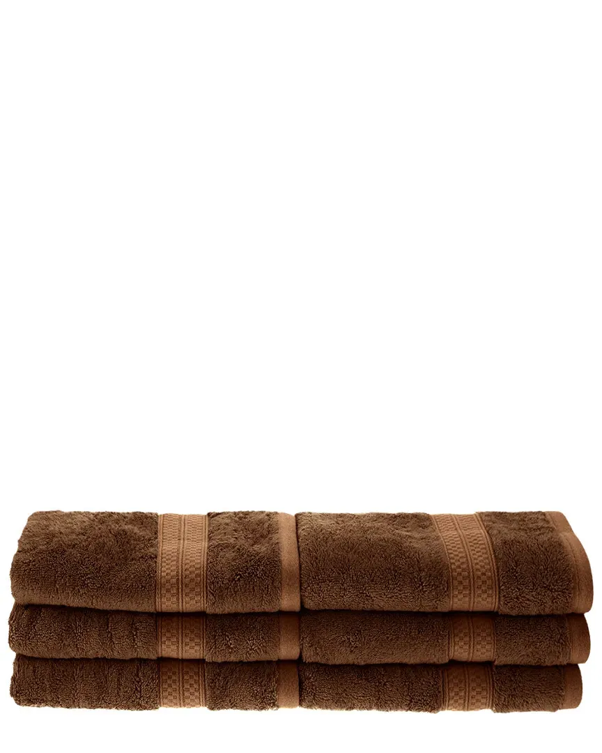 6pc Hand Bamboo Towel Set - Brown