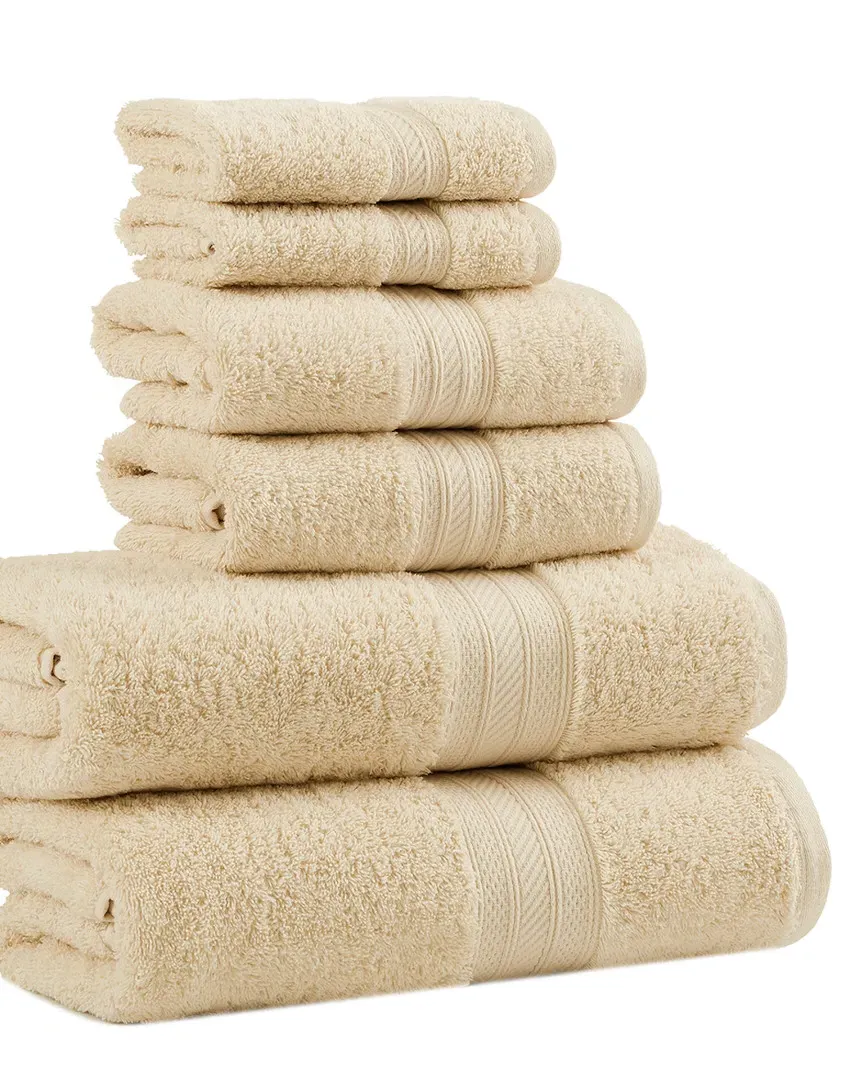 6pc Long-Staple Combed Cotton Towel Set - Ivory image