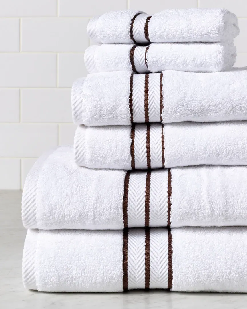 6pc Turkish Cotton Towel Set - Chocolate
