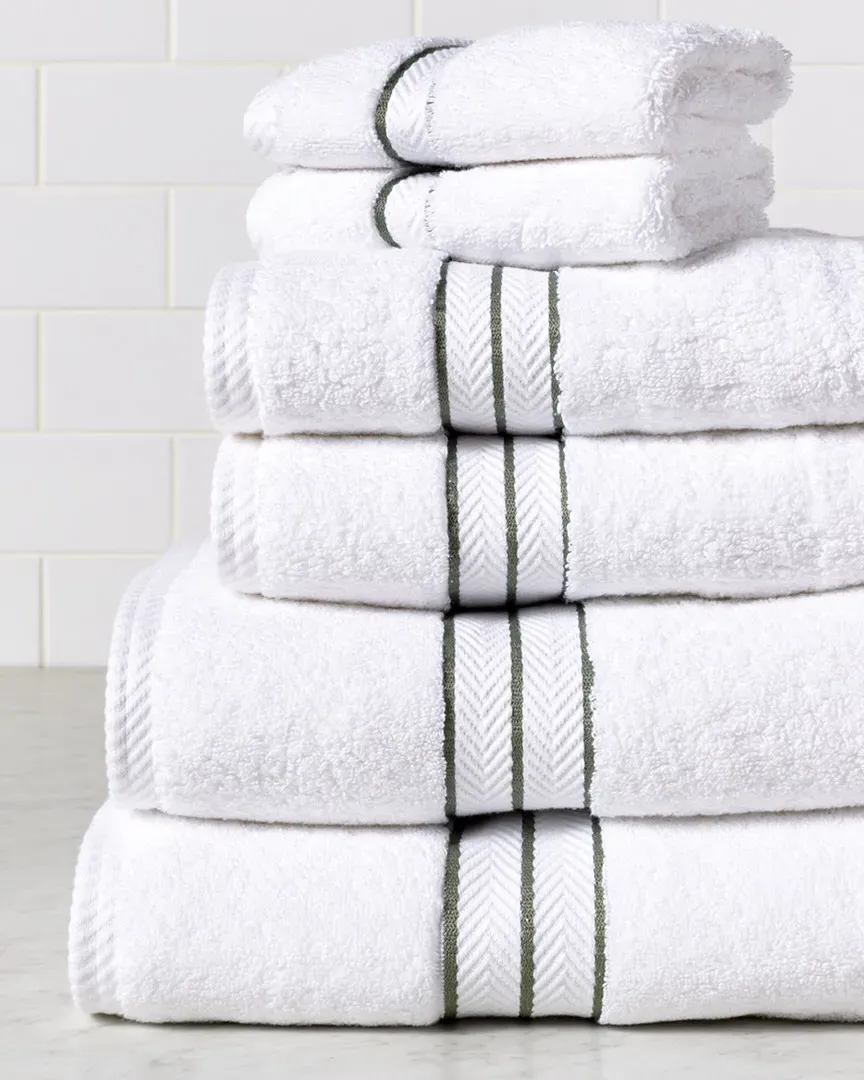 6pc Turkish Cotton Towel Set - Forest Green