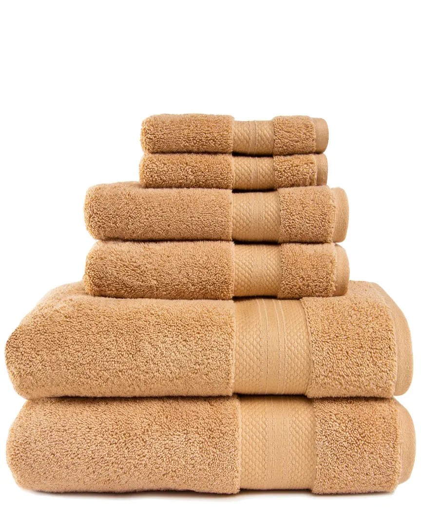 6pc Turkish Cotton Towel Set - Tan