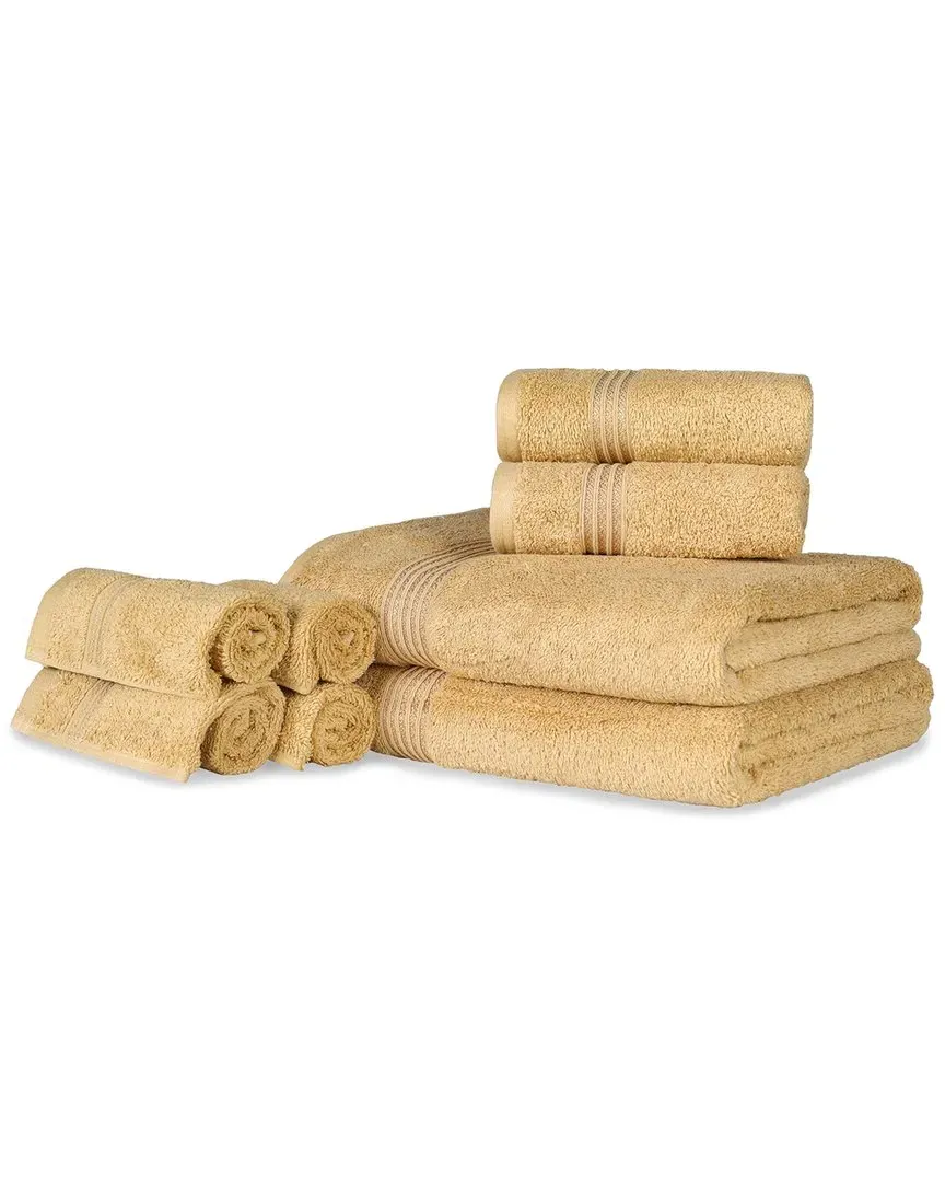 8-Piece Absorbent Egyptian Cotton Towel Set - Gold image
