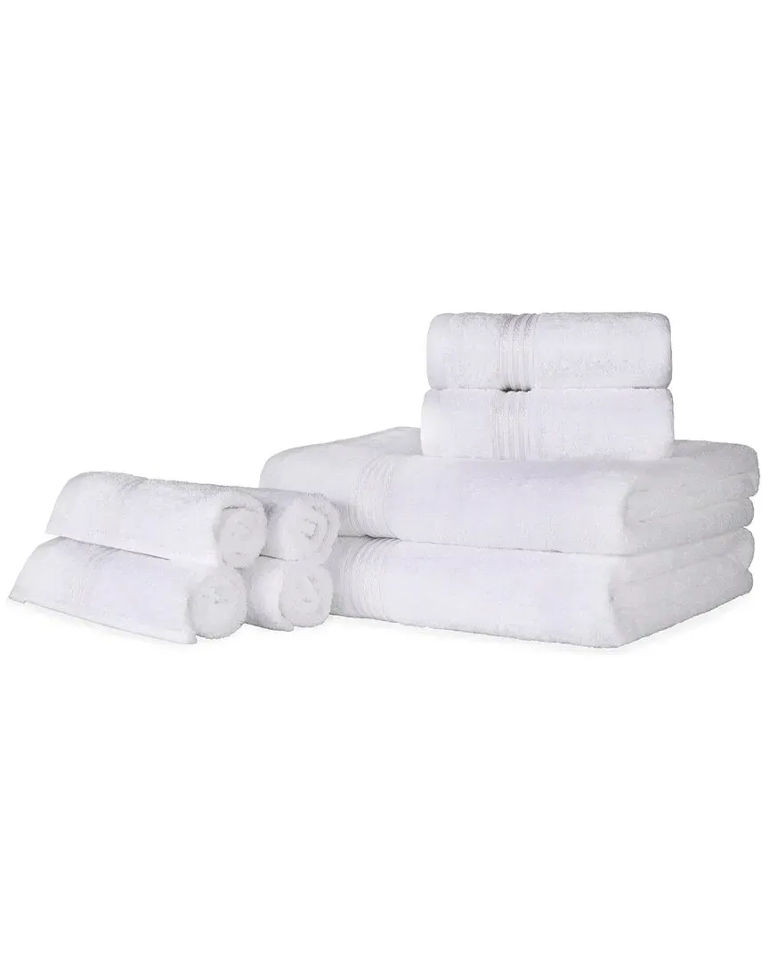 8-Piece Absorbent Egyptian Cotton Towel Set - White