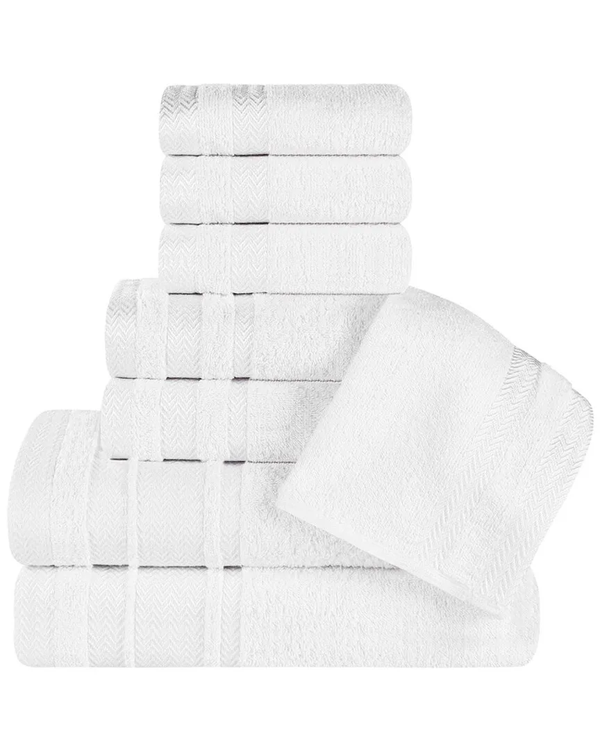 8-Piece Zero Twist Cotton Towel Set - White