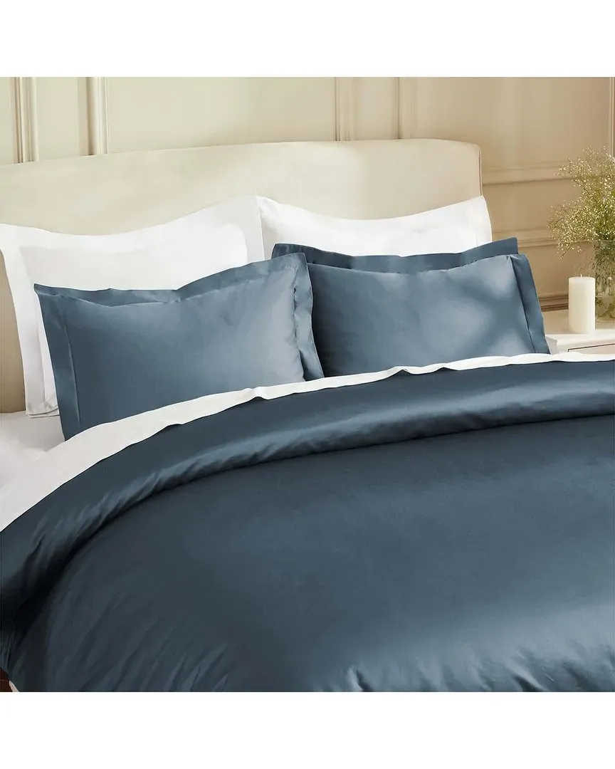850 Thread Count Duvet Cover Set - Dark Blue, Cotton