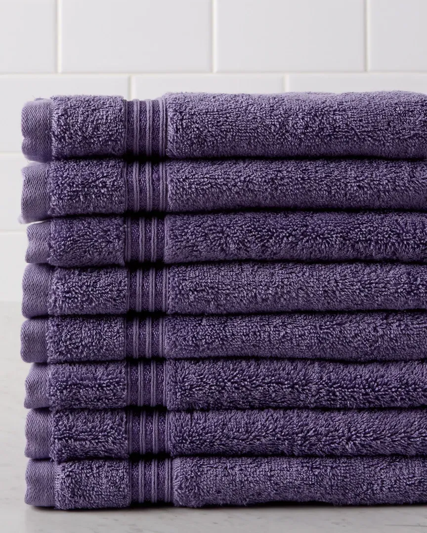 8pc Hand Towel Set - Royal Purple, Egyptian Cotton