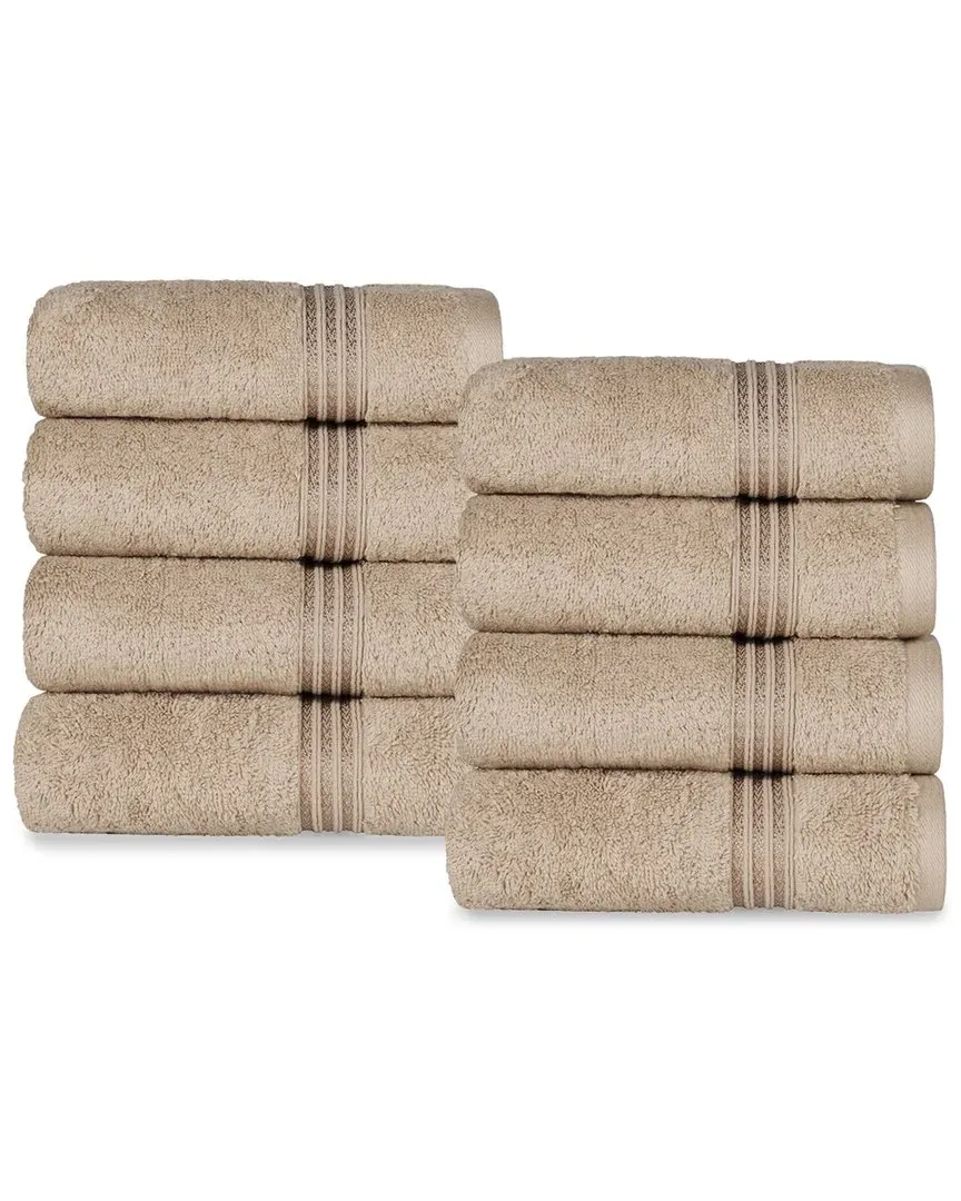 8pc Hand Towel Set - Taupe, Egyptian Cotton
