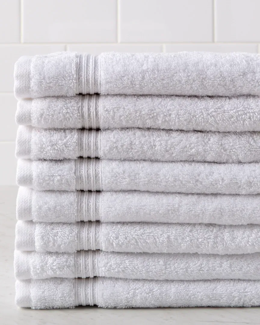 8pc Hand Towel Set - White, Egyptian Cotton
