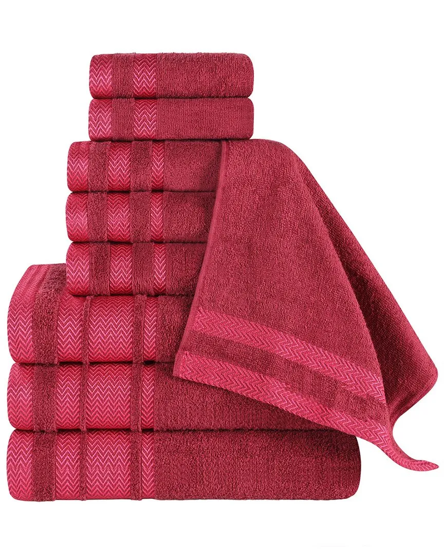 9-Piece Zero Twist Cotton Towel Set - Cranberry