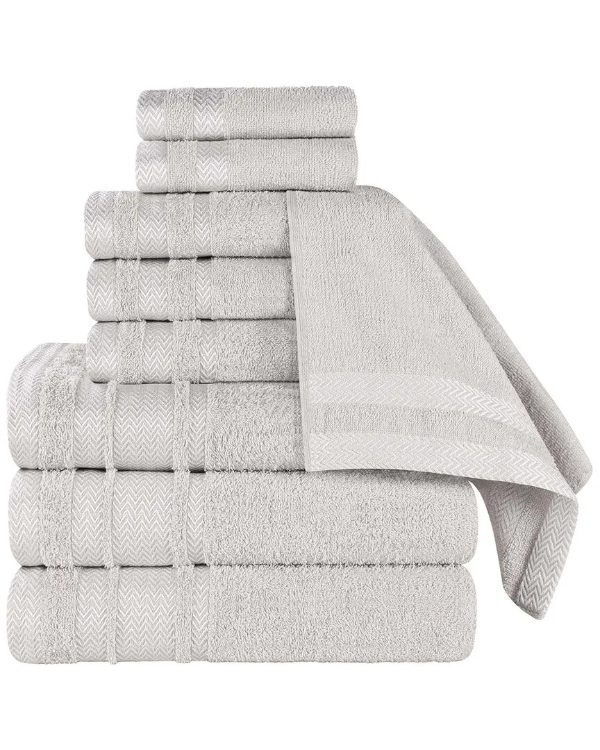 9-Piece Zero Twist Cotton Towel Set - Platinum