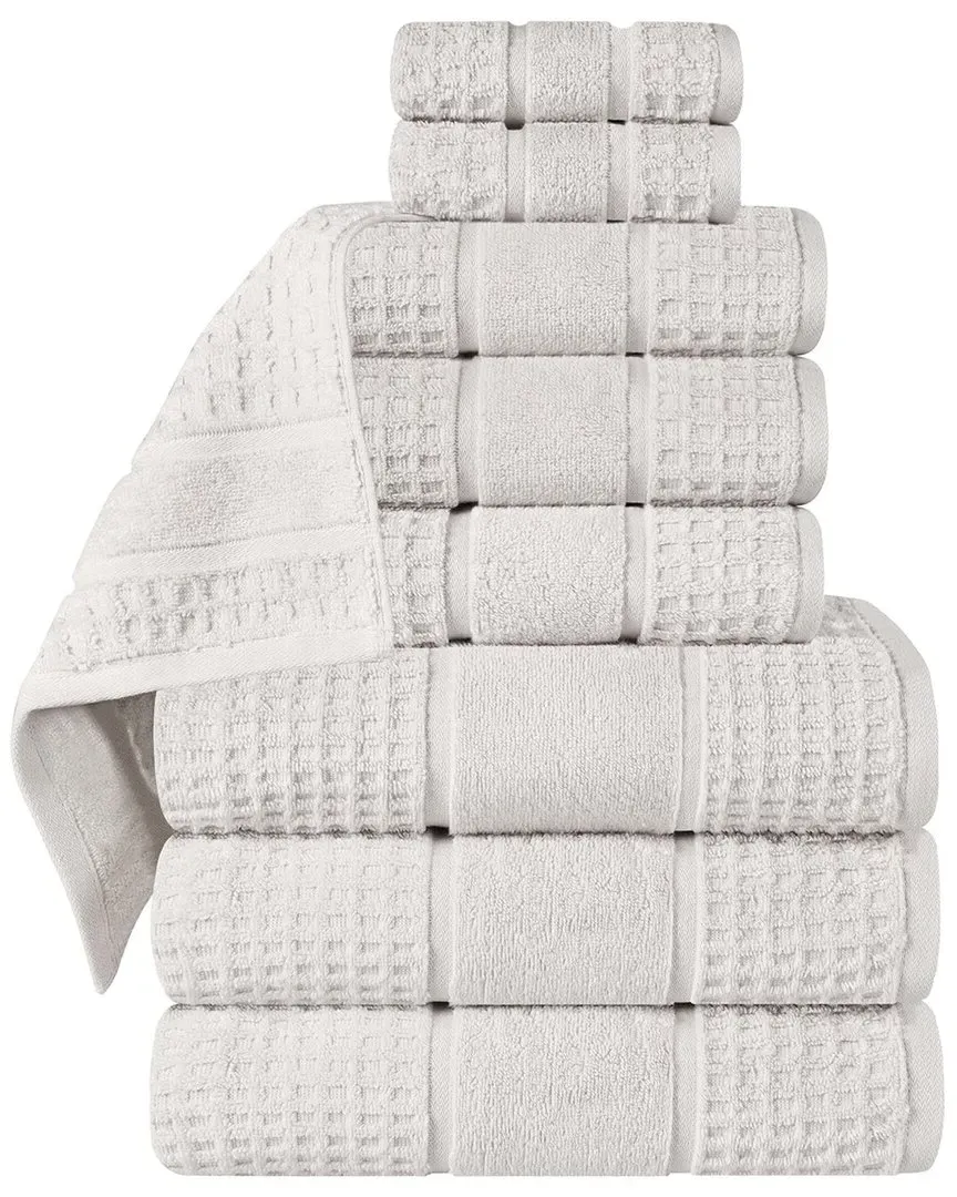 9-Piece Zero Twist Cotton Waffle Towel Set - Stone
