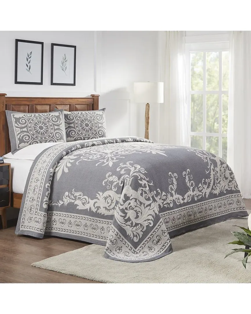 Adalie Medallion Woven Jacquard Bedspread Set - Blue, Cotton