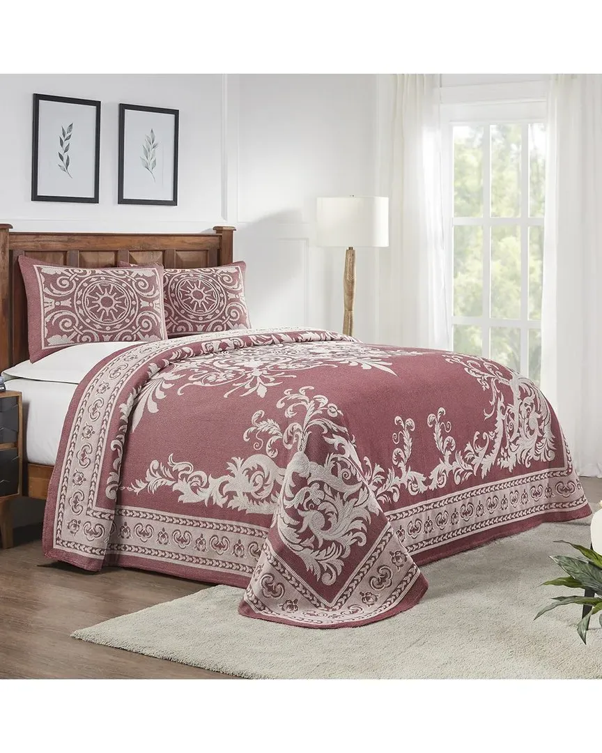 Adalie Medallion Woven Jacquard Bedspread Set - Red, Cotton
