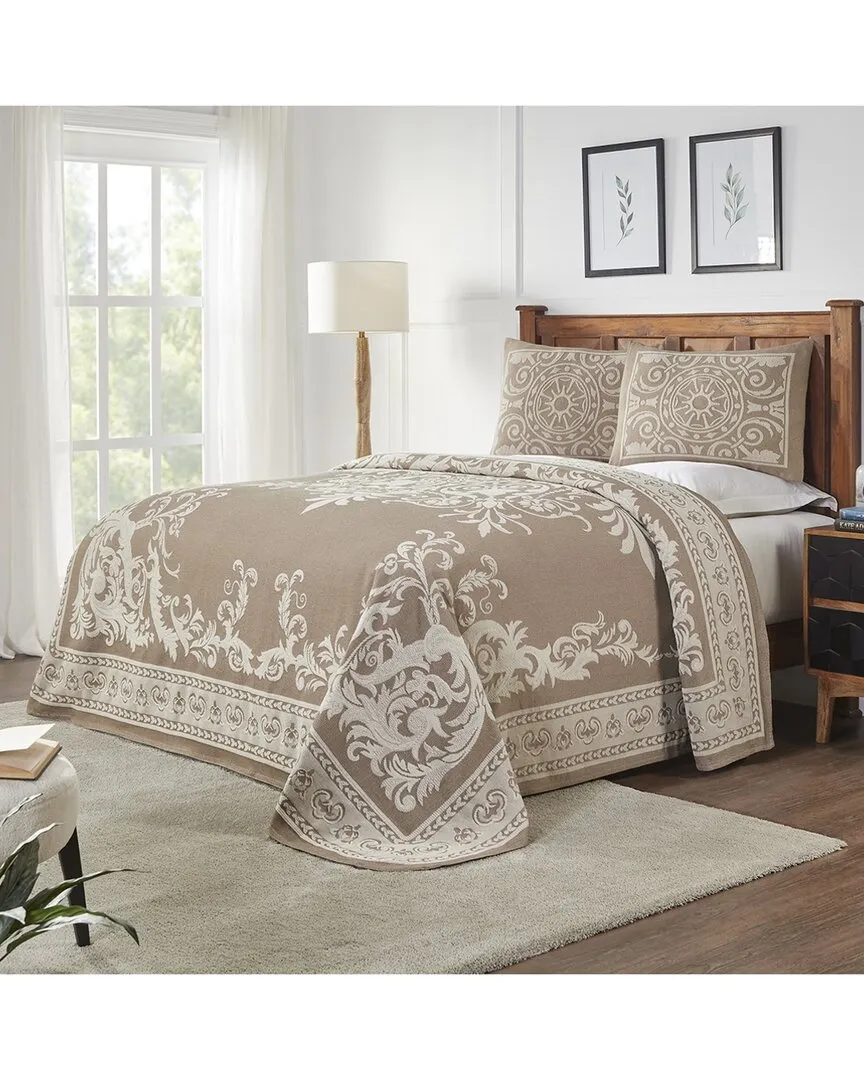 Adalie Medallion Woven Jacquard Bedspread Set - Taupe, Cotton