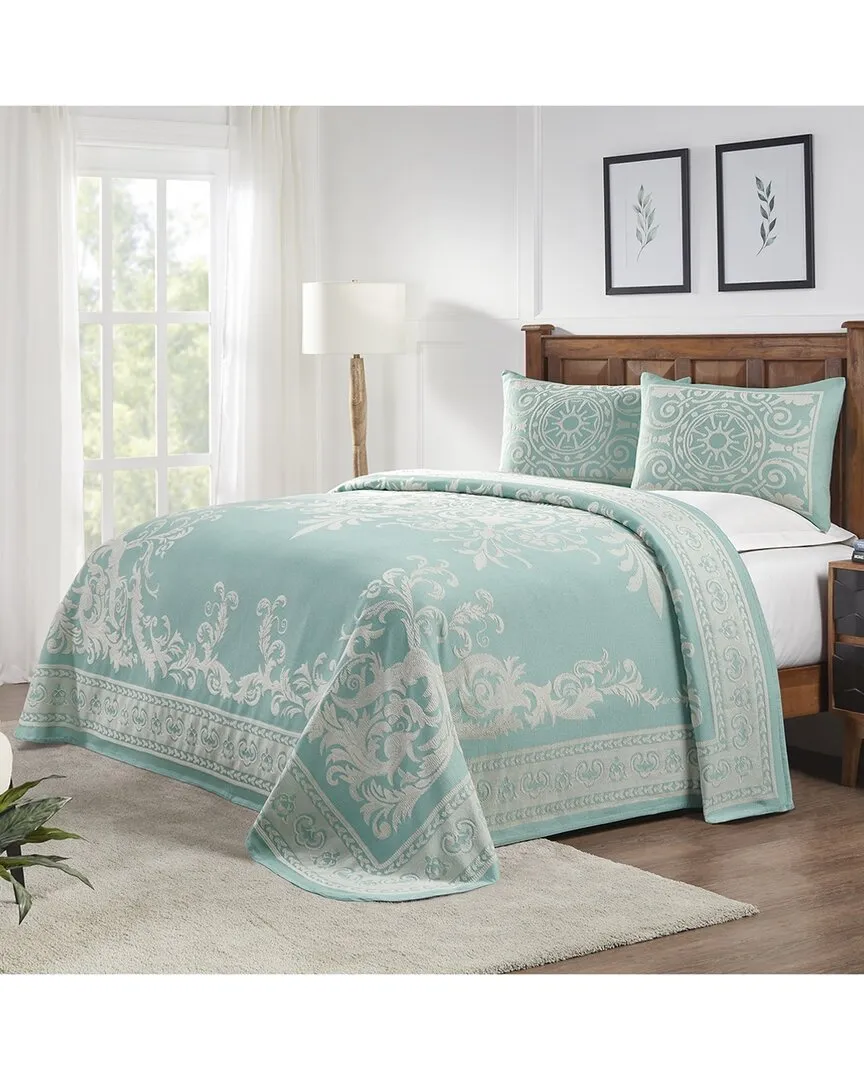 Adalie Medallion Woven Jacquard Bedspread Set - Turquoise, Cotton