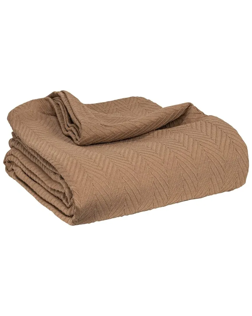 All-Season Chevron Breathable Blanket - Taupe, Cotton